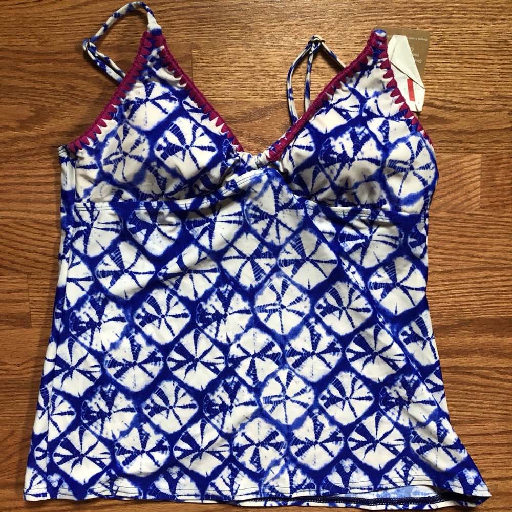 Hobie sand dollar print tankini top NWT